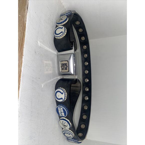 NFL Indianapolis Colts Beer Bottle Cap Belt With Bottle Opener / Medium Made USA - Picture 1 of 8